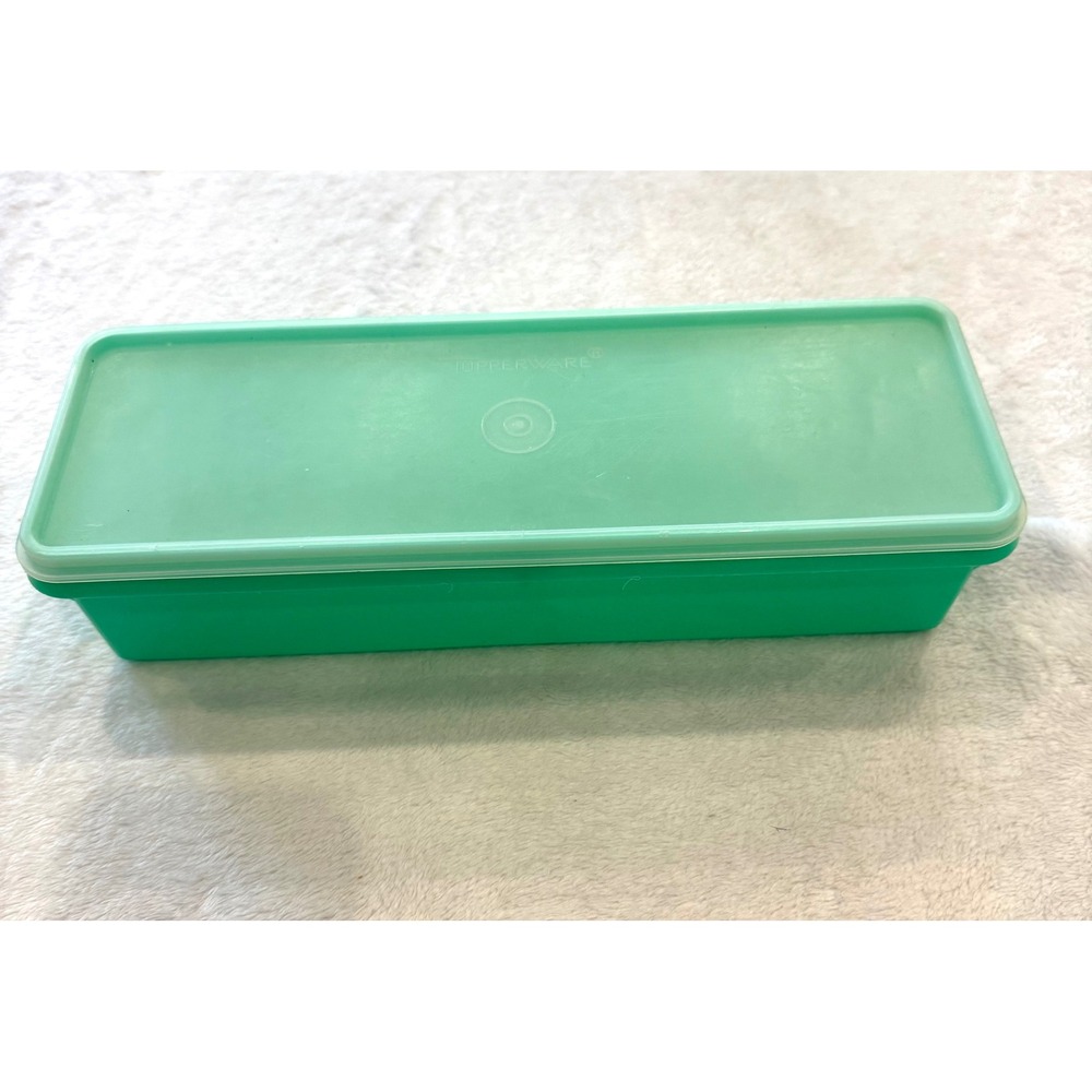 Vintage Tupperware Bacon Deli Meat Keeper Green Jadeite 794-4 with Lid 795-4